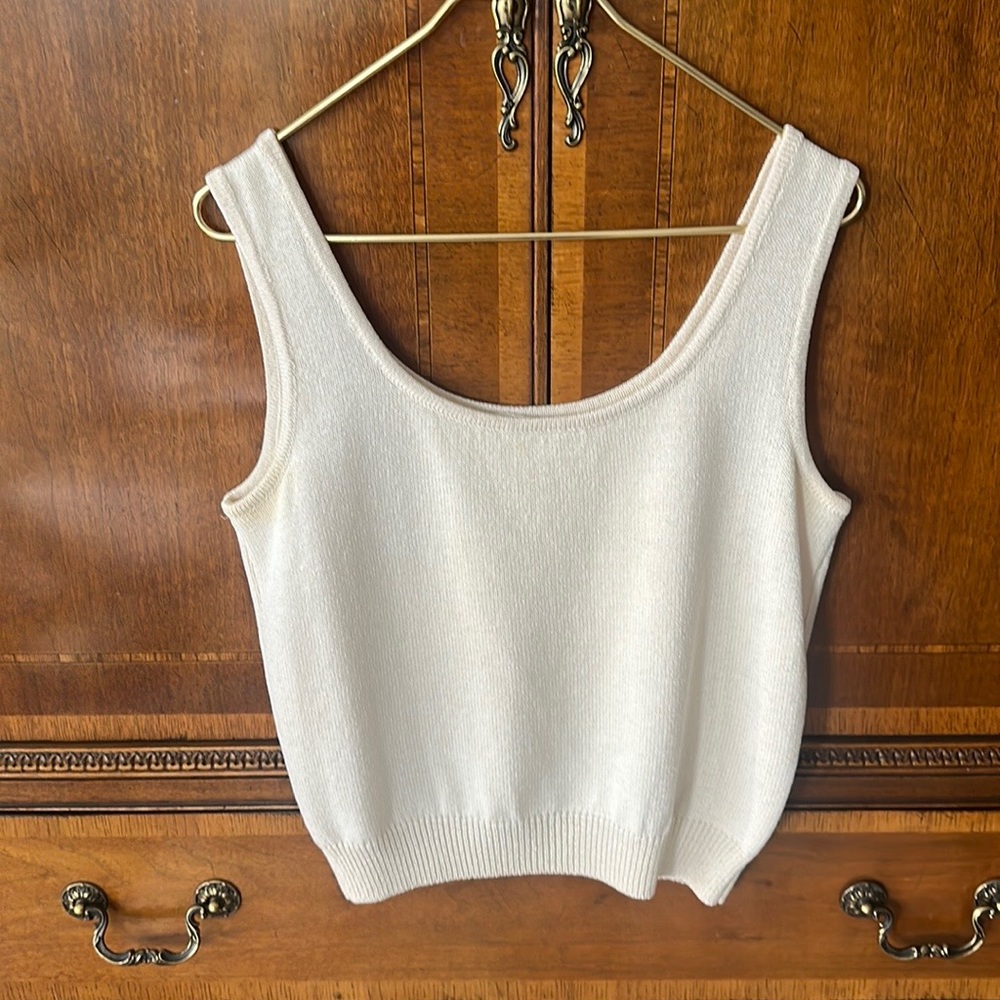 St. John Basics scooped neckline sleeveless top
